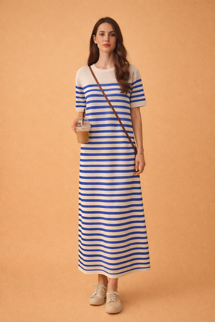 Adeline | Summer dress with striped t-shirt 1
