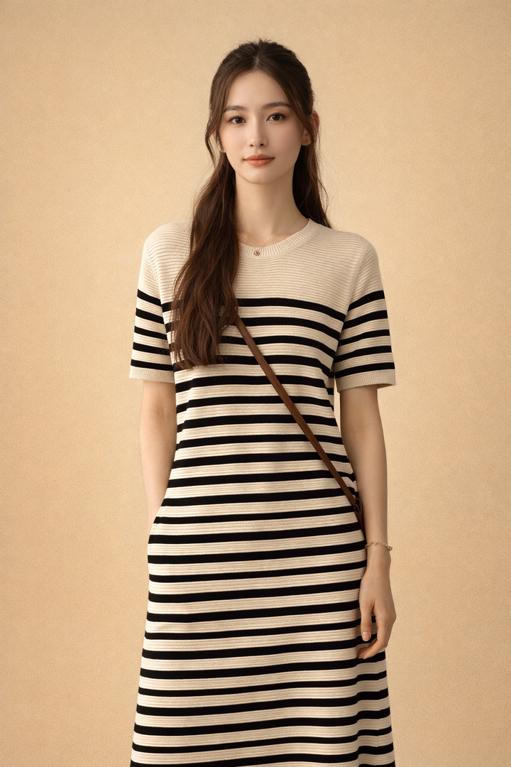 Adeline | Summer dress with striped t-shirt 6