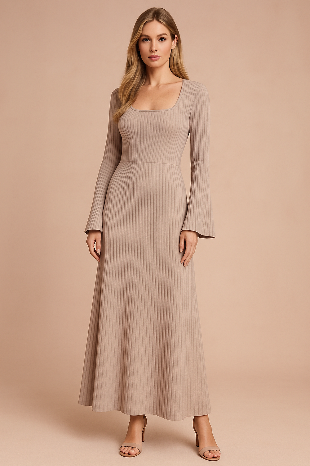 Allyson | Women's Long Puff Sleeve Sweater Dress 1