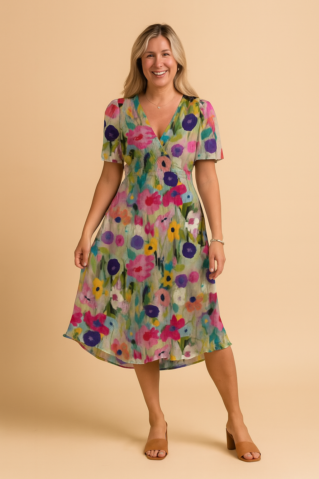Barbara | Asymmetrical Floral Print Dress 1