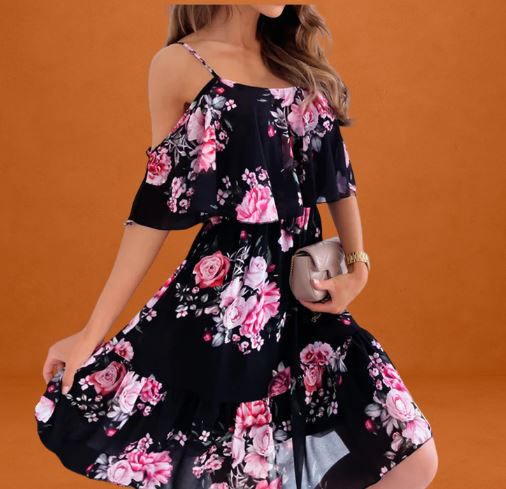 Bella | Floral Off-Shoulder Mini Dress 0