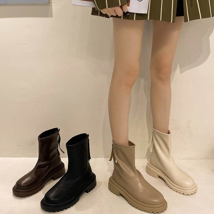 Black Ankle Boots for Women - Orthopedic Arch Support Booties with Platform Sole 2
