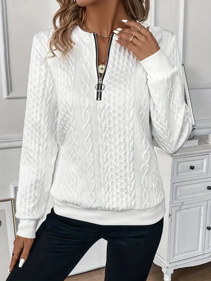 Chloe - Lässiges Sweatshirt Mit Langen Ärmeln Und Reißverschluss 1