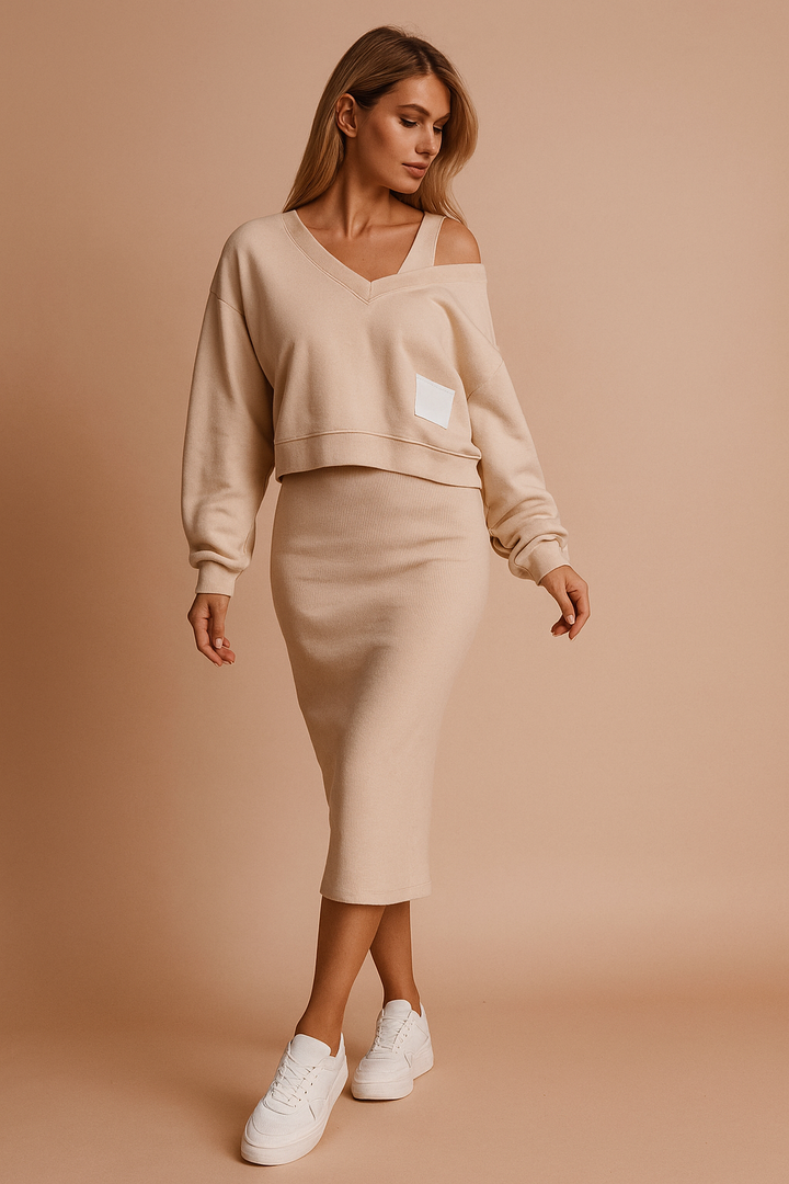 Claire | Casual Skirt and Sweater Set 0