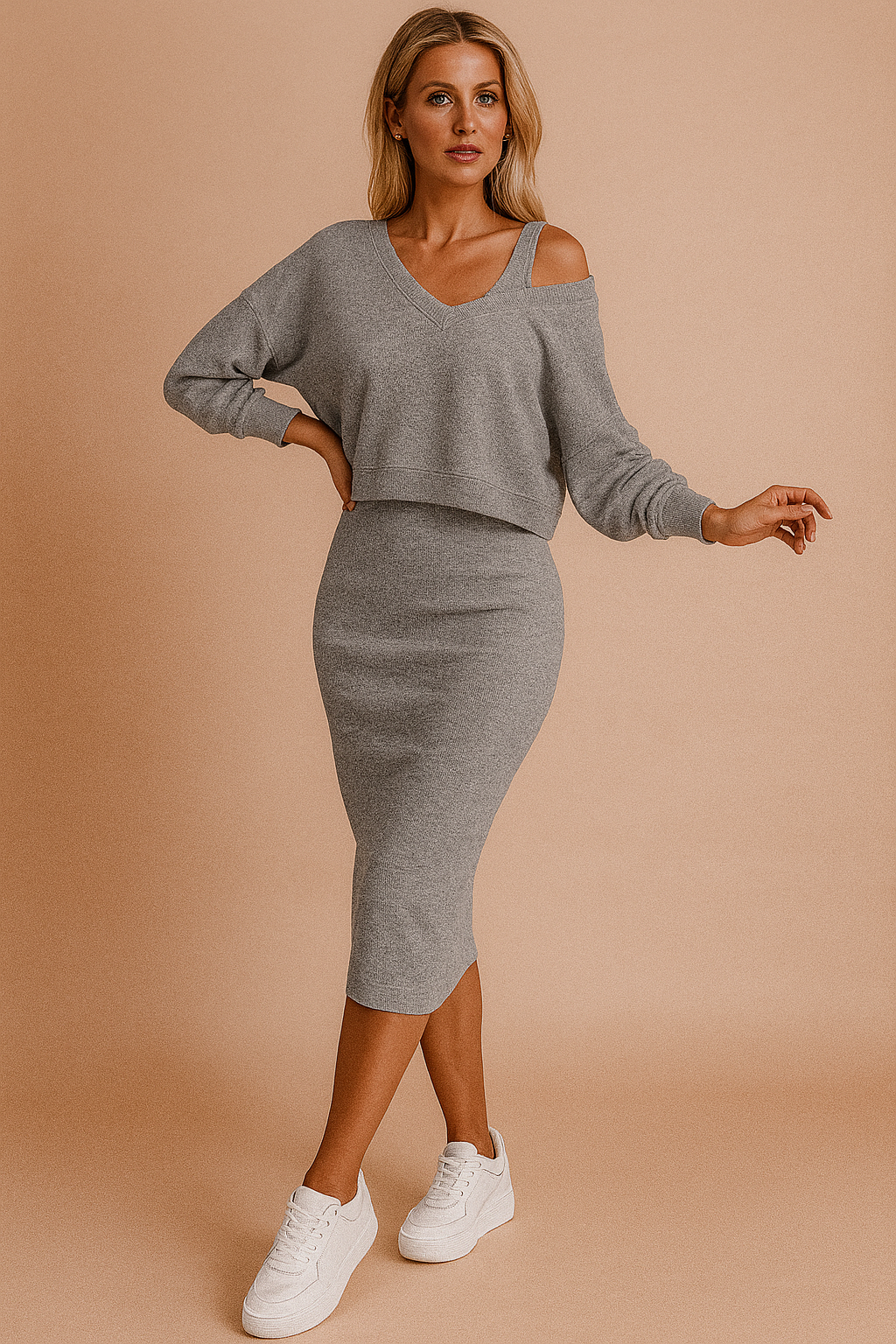 Claire | Casual Skirt and Sweater Set 2