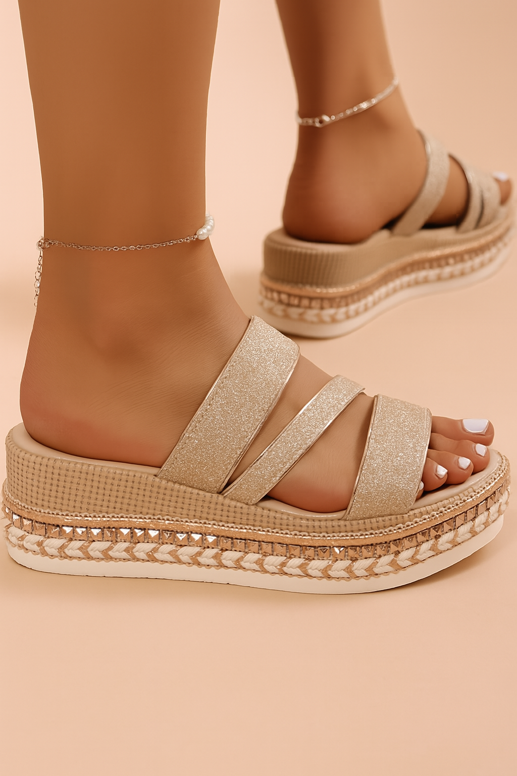 Dominika | Shiny platform sandals 1