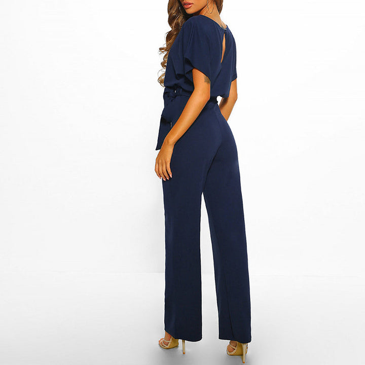 Effortless Wide Leg Jumpsuit for Women - Flattering Belted Design 1