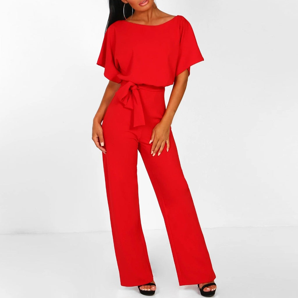 Effortless Wide Leg Jumpsuit for Women - Flattering Belted Design 7