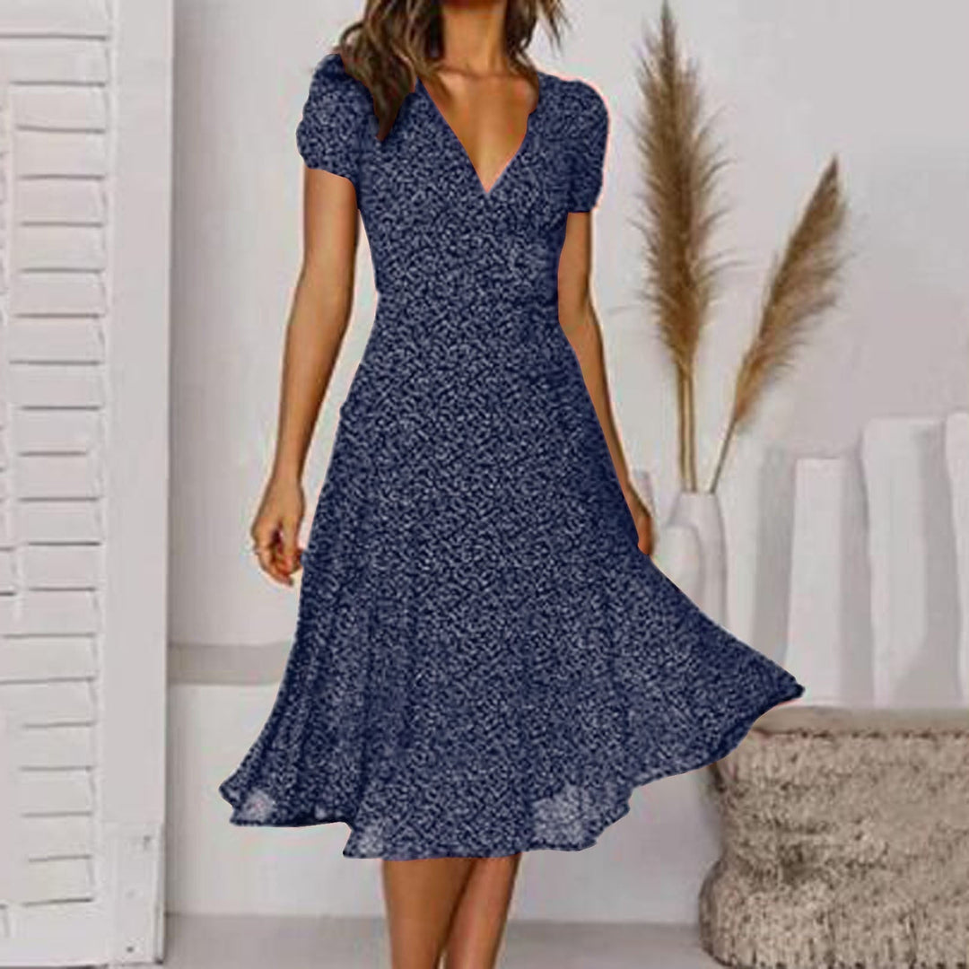 Elegant A-Line Dress with V-Neck for Women - Perfect for Spring and Summer 2