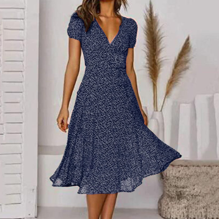 Elegant A-Line Dress with V-Neck for Women - Perfect for Spring and Summer 2
