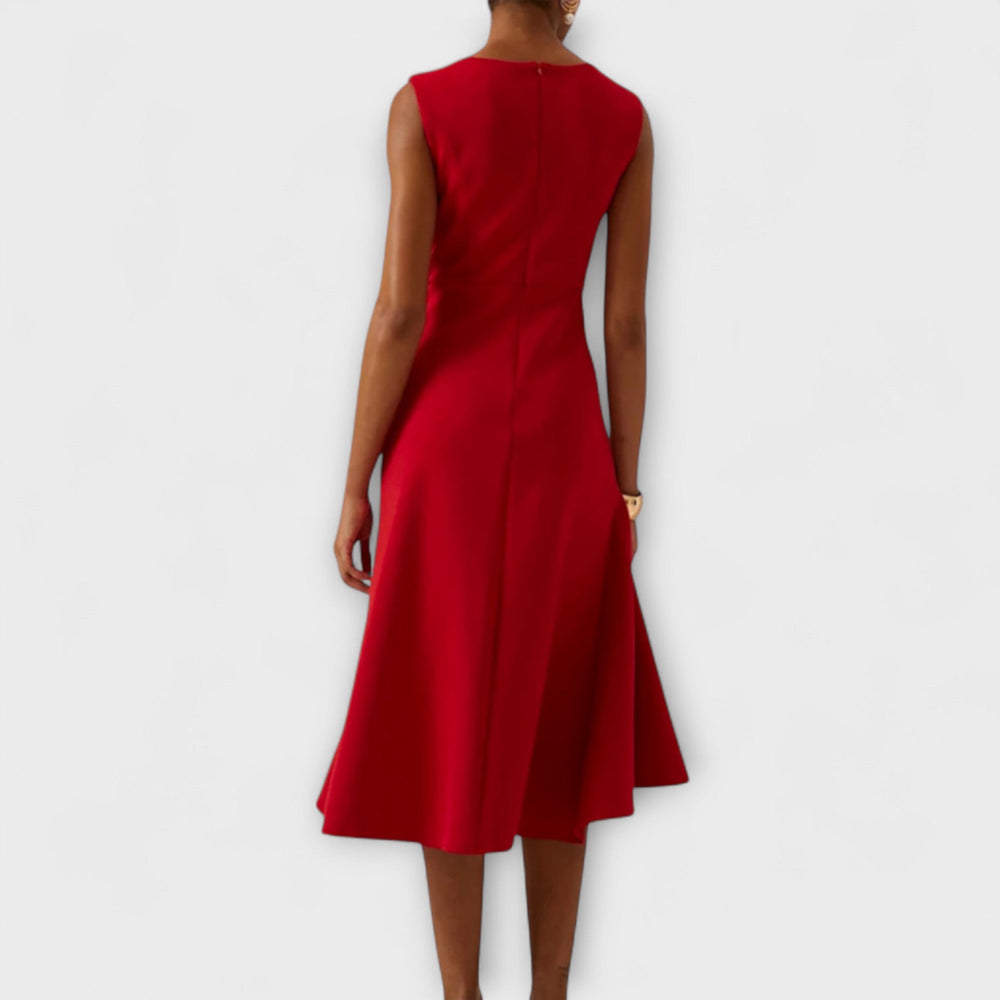 Elegant Asymmetric Midi Dress for Women - Chic Sleeveless Summer Cocktail Dress 1