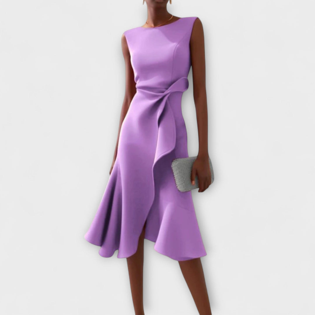Elegant Asymmetric Midi Dress for Women - Chic Sleeveless Summer Cocktail Dress 5