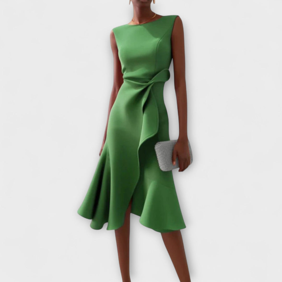 Elegant Asymmetric Midi Dress for Women - Chic Sleeveless Summer Cocktail Dress 6