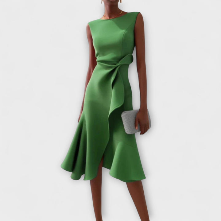 Elegant Asymmetric Midi Dress for Women - Chic Sleeveless Summer Cocktail Dress 6