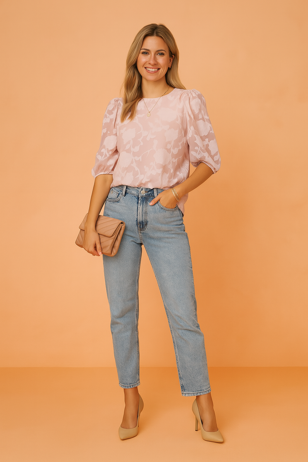 Elegant Floral Womens Blouse with Puff Sleeve Top - Trendy Summer Tops for Women 1