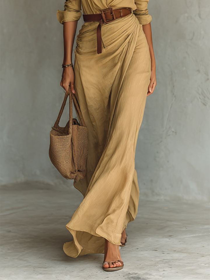 Elegant Long Shirt Dress for Women - Versatile Day-to-Evening Style 2
