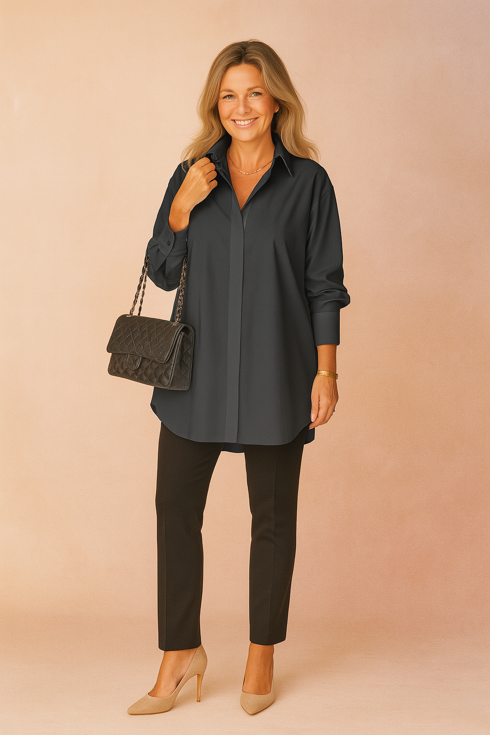 Elegant Oversize Blouse for Women - Minimalist Style Shirt 1