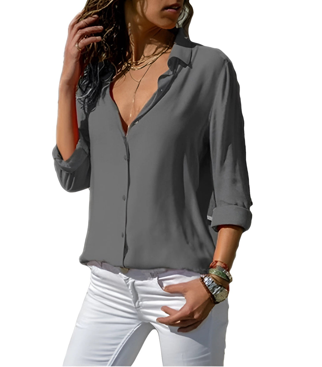 Elegant V-Neck Blouse for Women | Soft Fit & Contemporary Style 5