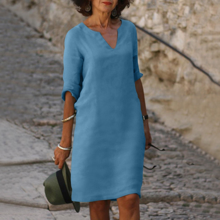 Elegant V-Neck Dress for Women - Flattering Fit & Versatile Style 11