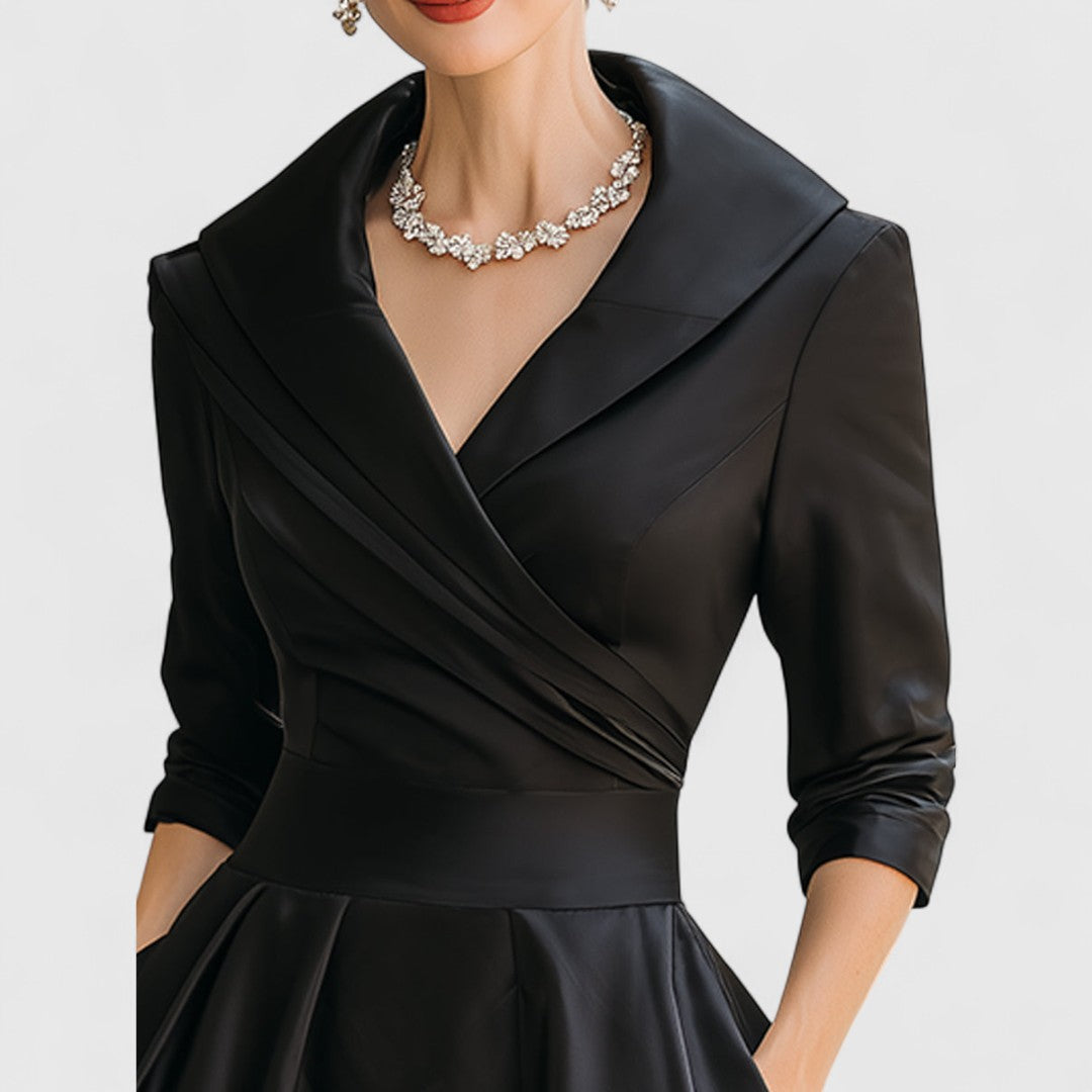 Elegant V-Neck Midi Dress with Crisscross Bodice for Women 5