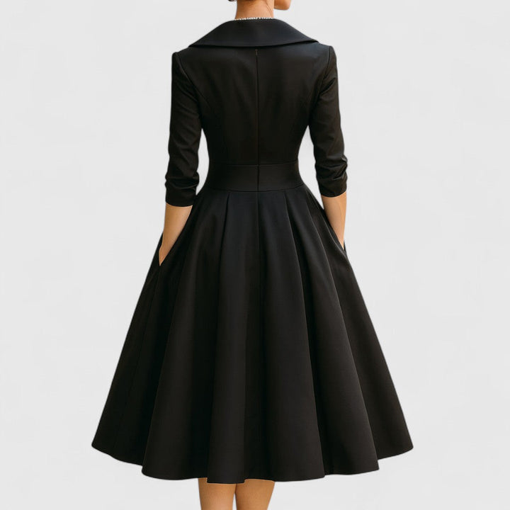 Elegant V-Neck Midi Dress with Crisscross Bodice for Women 7