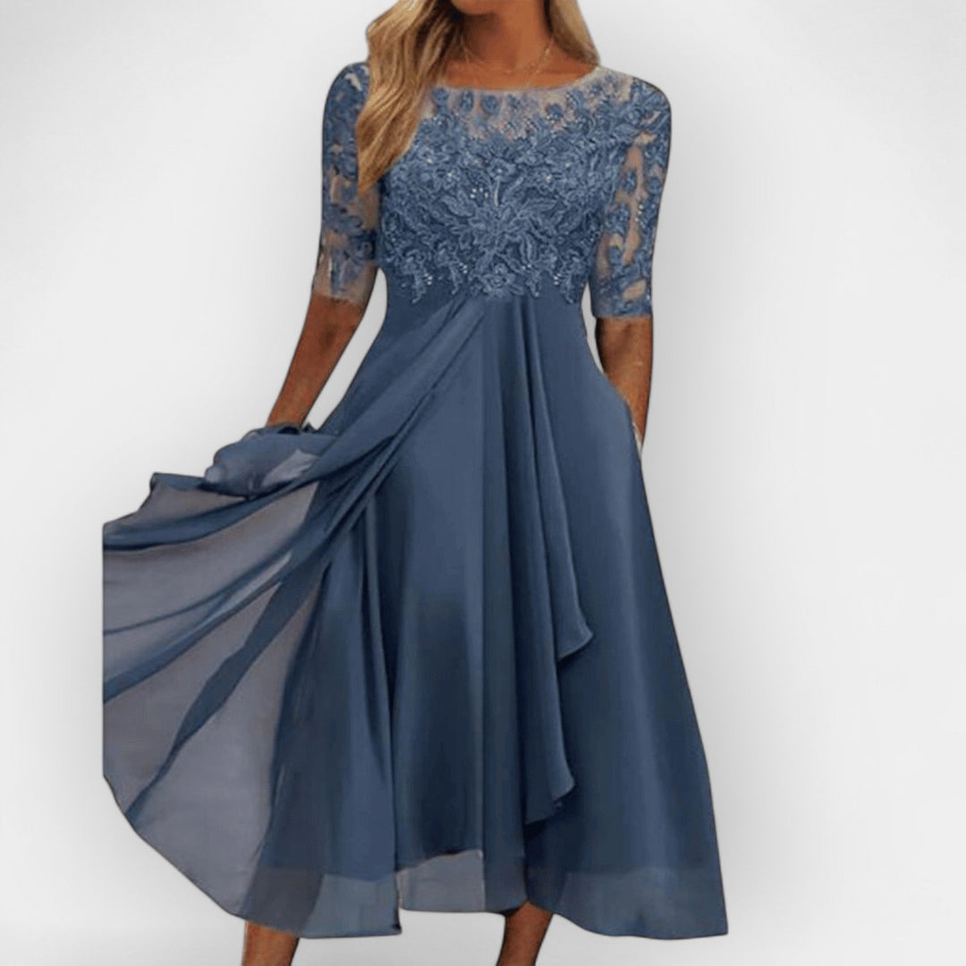 Elegant Women's A-Line Midi Dress - Summer Dresses for Parties and Weddings 0