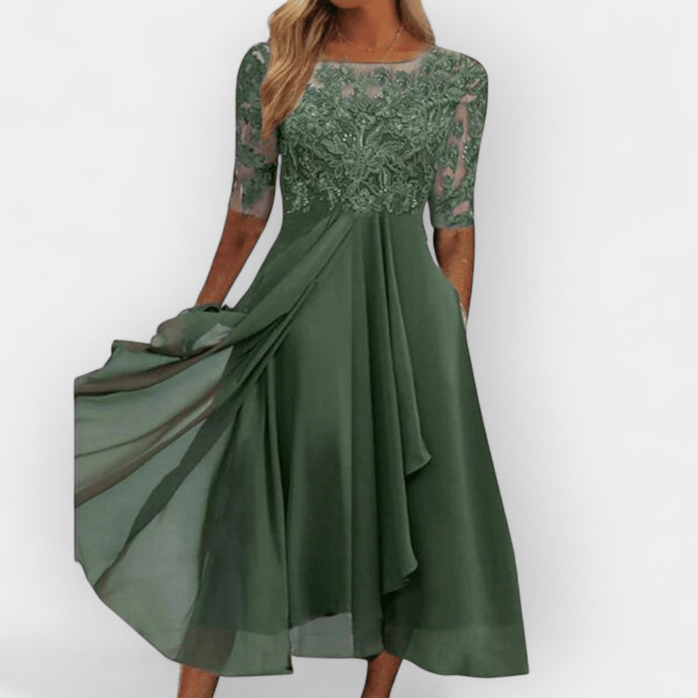 Elegant Women's A-Line Midi Dress - Summer Dresses for Parties and Weddings 1