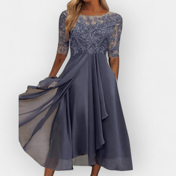 Elegant Women's A-Line Midi Dress - Summer Dresses for Parties and Weddings 2
