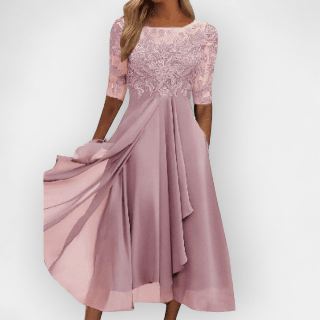 Elegant Women's A-Line Midi Dress - Summer Dresses for Parties and Weddings 3