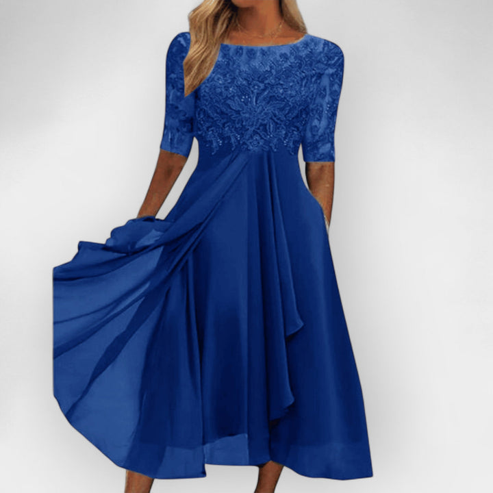 Elegant Women's A-Line Midi Dress - Summer Dresses for Parties and Weddings 4