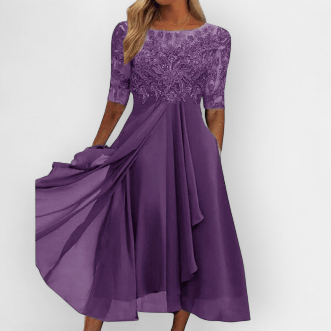 Elegant Women's A-Line Midi Dress - Summer Dresses for Parties and Weddings 5