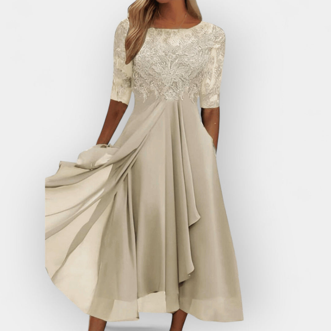 Elegant Women's A-Line Midi Dress - Summer Dresses for Parties and Weddings 6