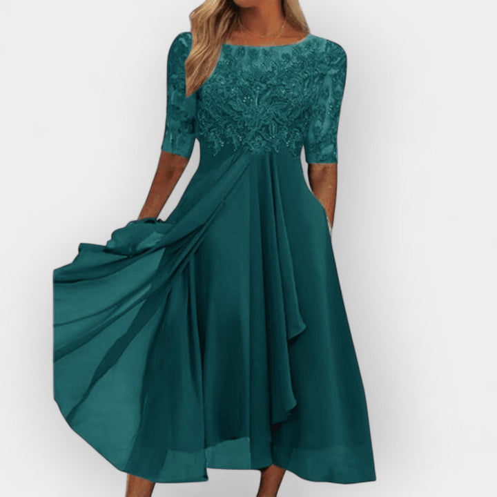 Elegant Women's A-Line Midi Dress - Summer Dresses for Parties and Weddings 7