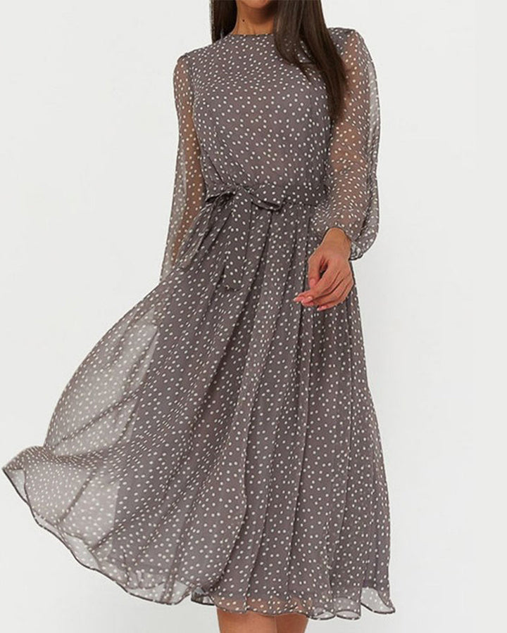 Elegant Women’s A-Line Polka Dot Dress for Everyday Wear 0