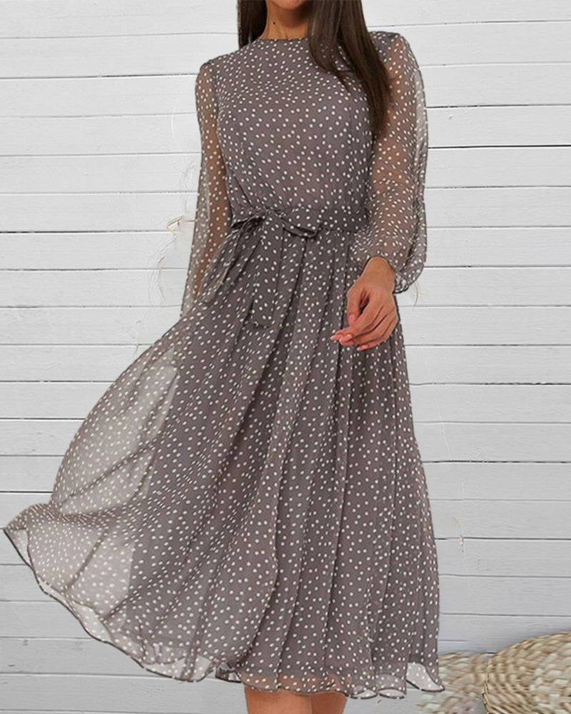 Elegant Women’s A-Line Polka Dot Dress for Everyday Wear 1