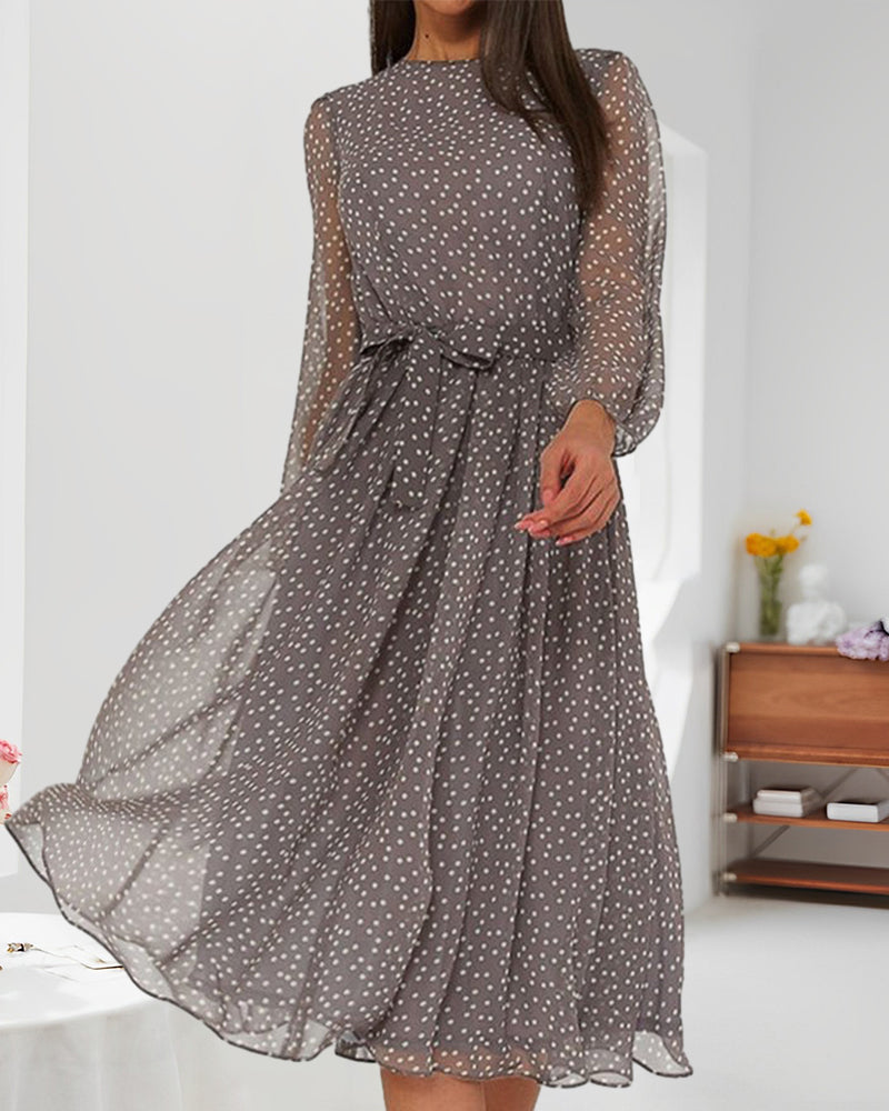 Elegant Women’s A-Line Polka Dot Dress for Everyday Wear 2