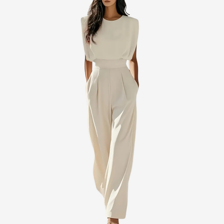 Elegant Women’s Jumpsuit with Defined Waist and Wide Leg Design 0
