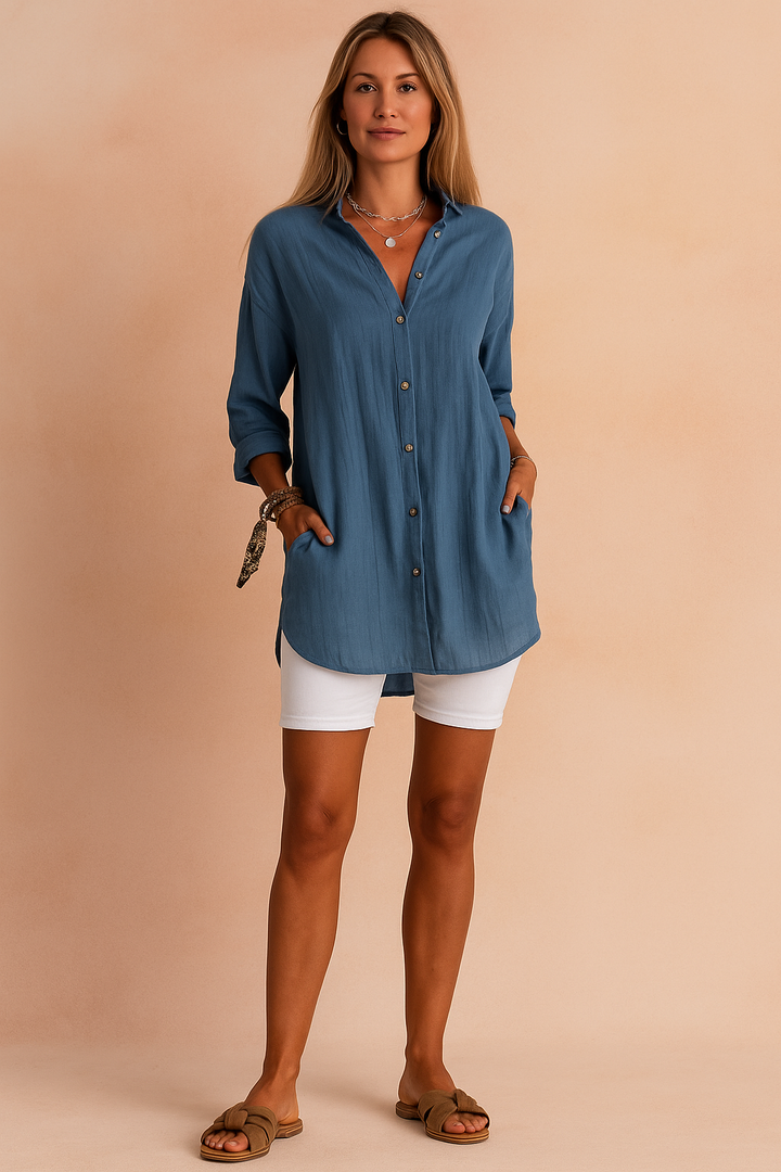 Elegant Women's Long Sleeve Blouse - Versatile Plus Size Tops for Casual and Office Wear 4