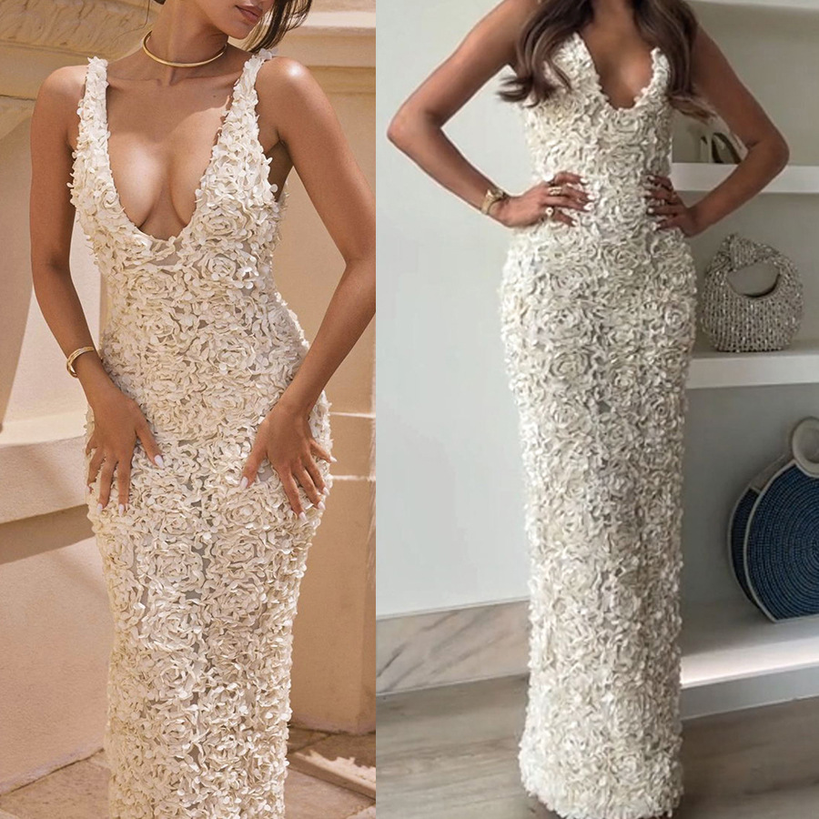 Elegant Women's Midi Dress with Lace Detail for Special Occasions 0
