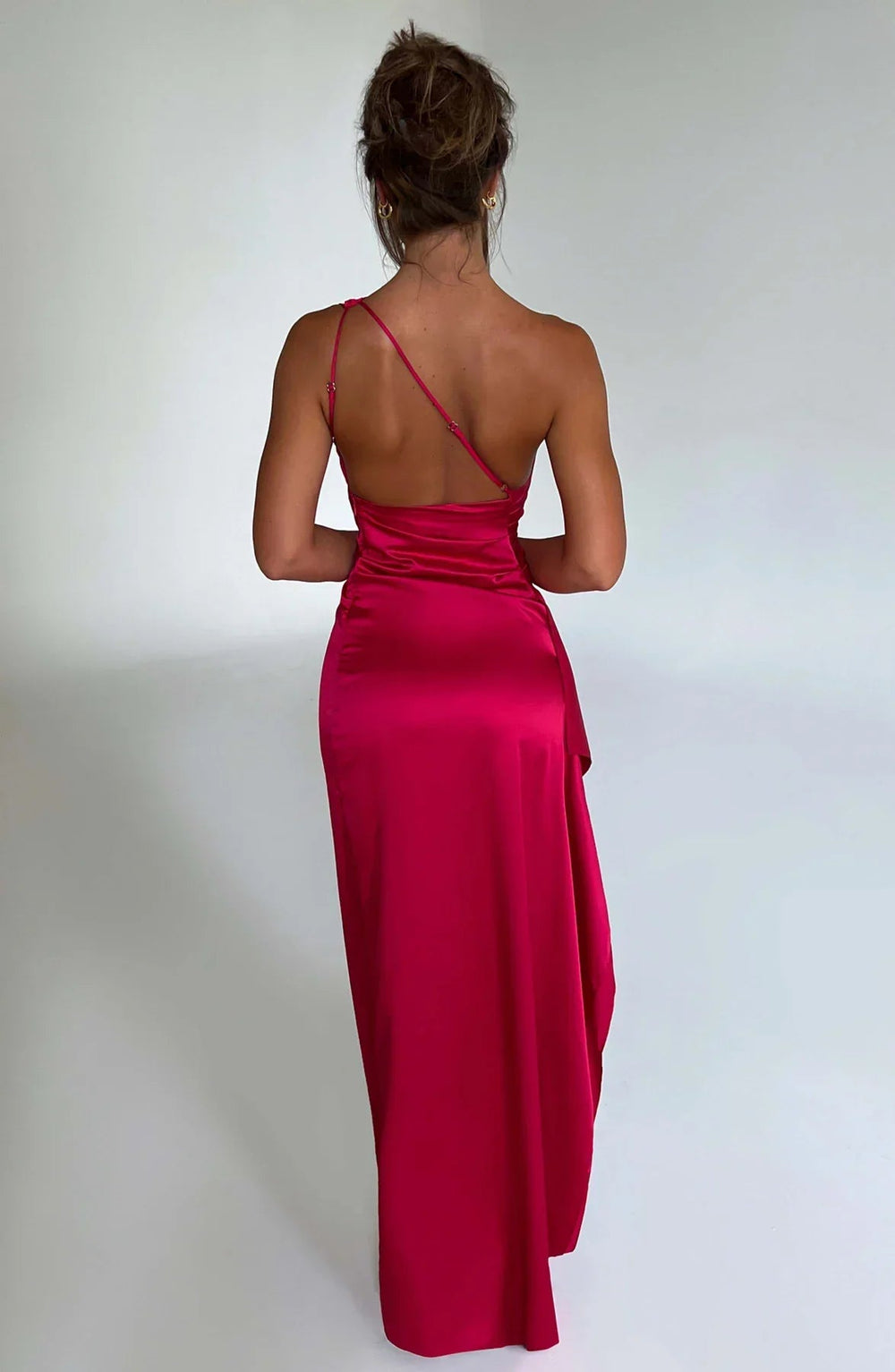 Elegant Women's One Shoulder Maxi Dress with High Slit - Perfect for Formal and Cocktail Events 1
