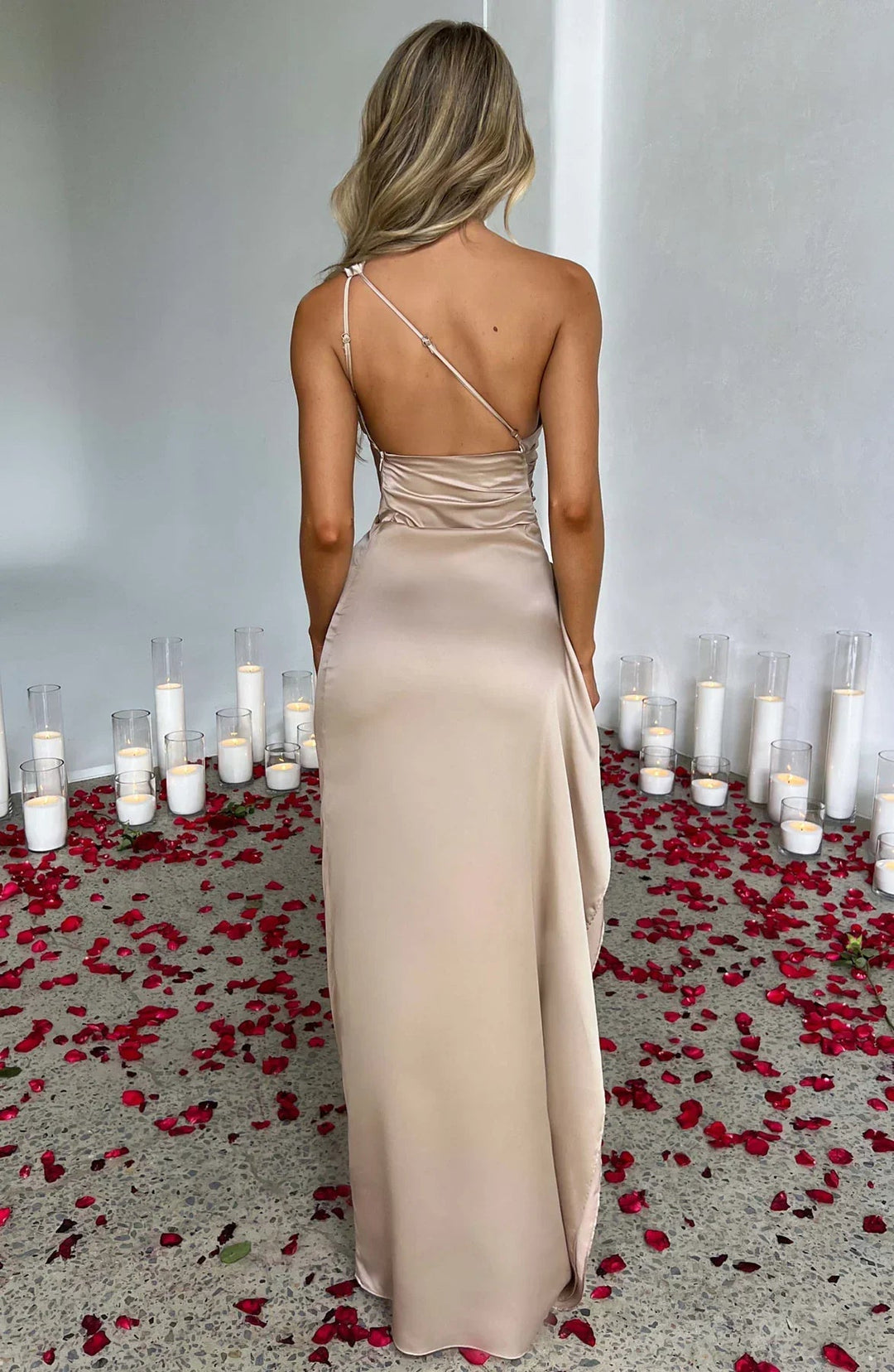 Elegant Women's One Shoulder Maxi Dress with High Slit - Perfect for Formal and Cocktail Events 4