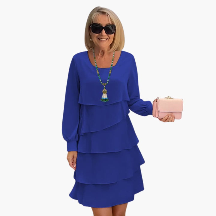 Elegant Women's Summer Dress with Long Sleeves for Warm Days - Stylish Layered Design, Perfect for Various Occasions 0