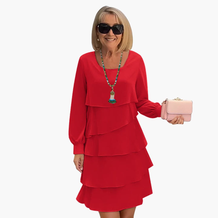 Elegant Women's Summer Dress with Long Sleeves for Warm Days - Stylish Layered Design, Perfect for Various Occasions 1