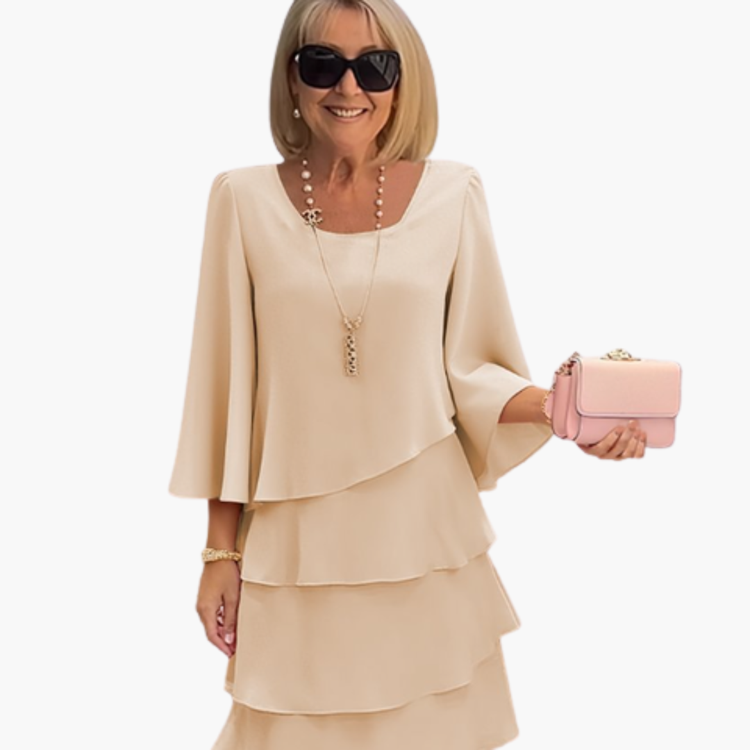 Elegant Women's Summer Dress with Long Sleeves for Warm Days - Stylish Layered Design, Perfect for Various Occasions 3
