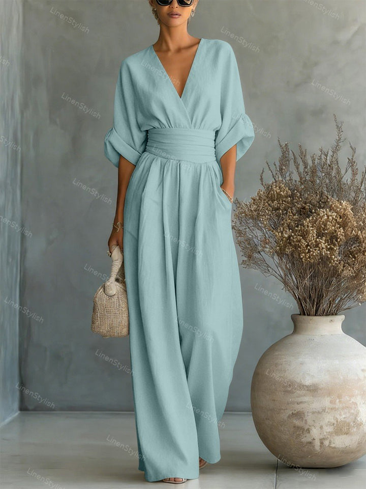 Elegant Women's V-Neck Jumpsuit for Modern Sophistication 10