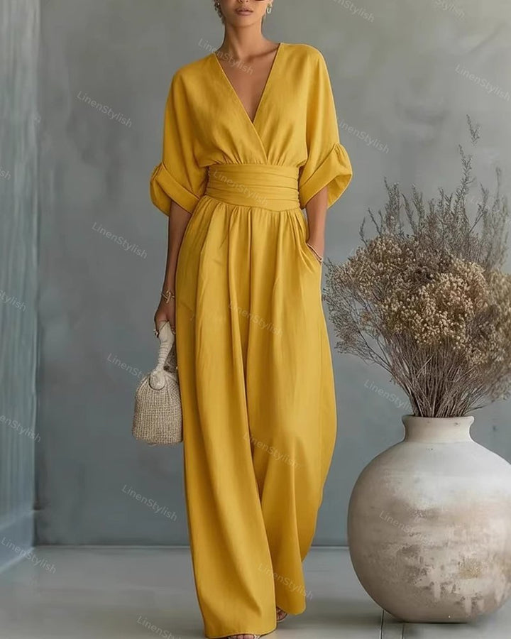 Elegant Women's V-Neck Jumpsuit for Modern Sophistication 11