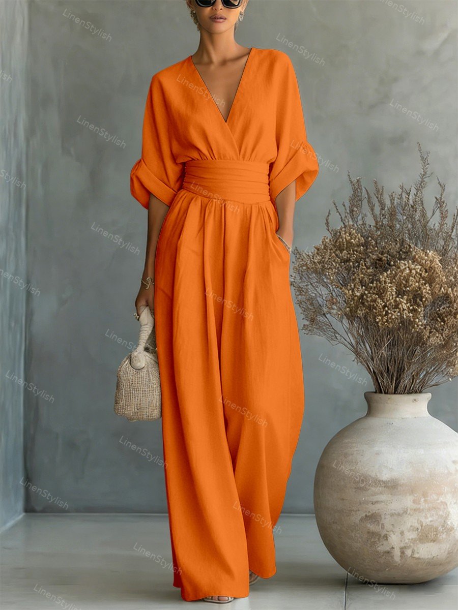 Elegant Women's V-Neck Jumpsuit for Modern Sophistication 12