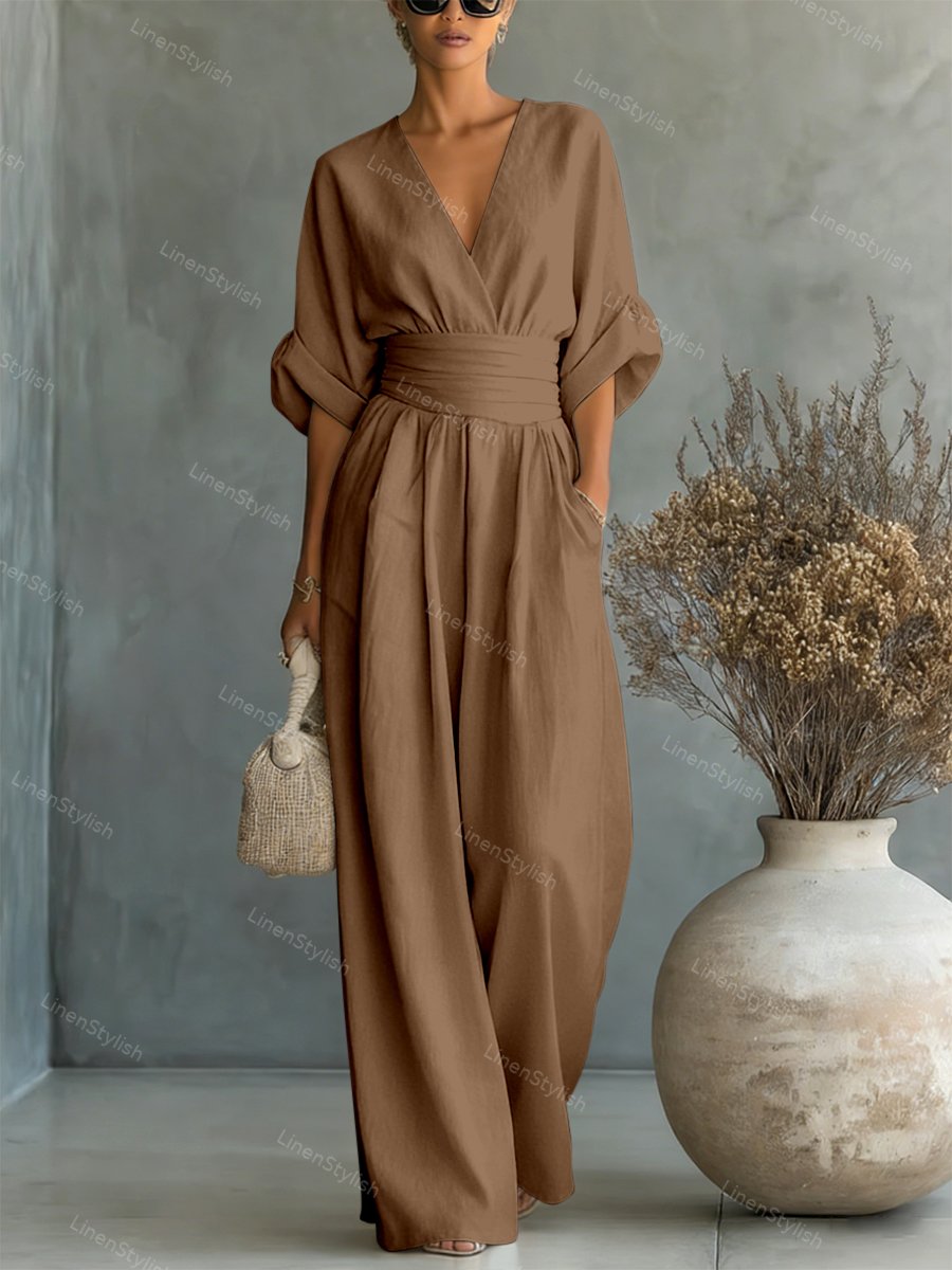 Elegant Women's V-Neck Jumpsuit for Modern Sophistication 13