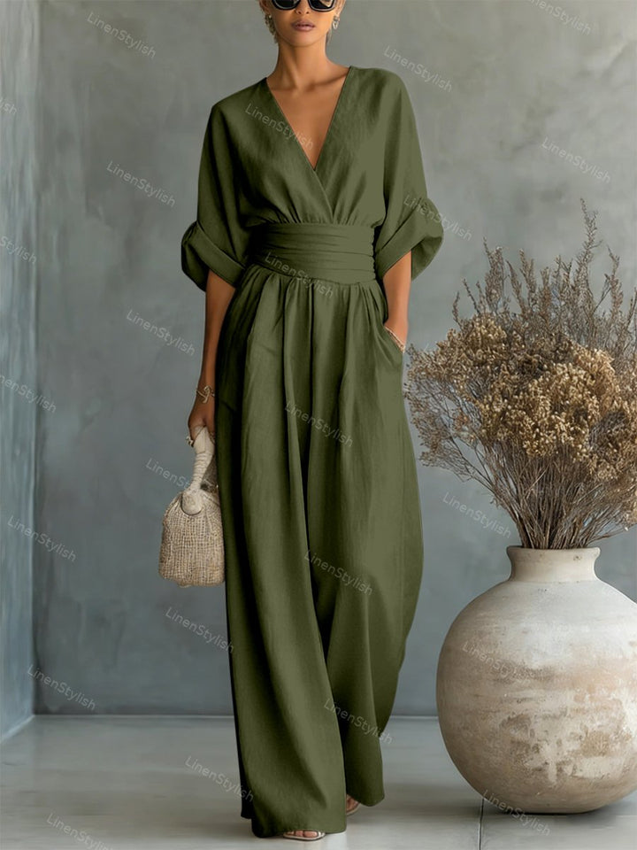 Elegant Women's V-Neck Jumpsuit for Modern Sophistication 14