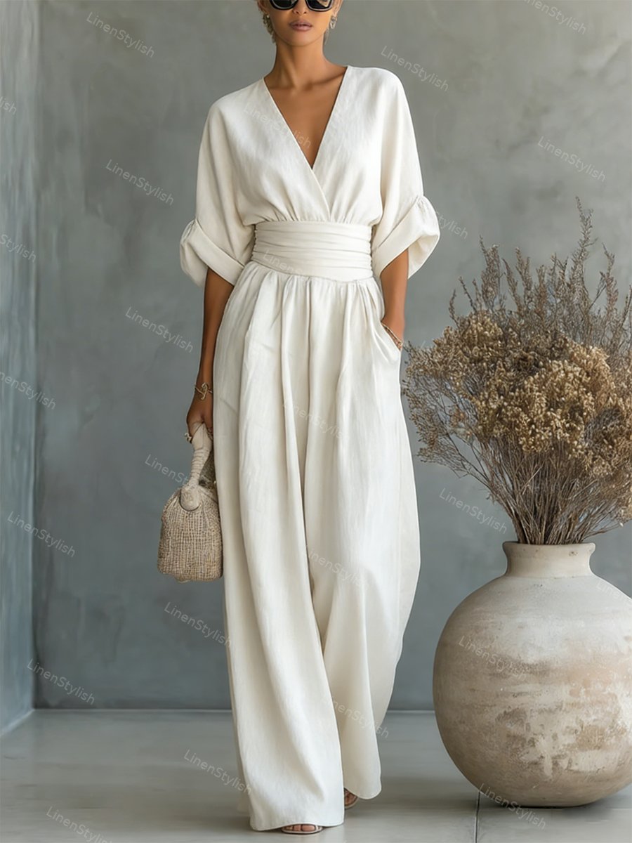 Elegant Women's V-Neck Jumpsuit for Modern Sophistication 2